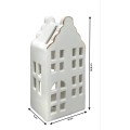 Vánoční keramická lucerna HYTTE VI 16,8 cm bílá