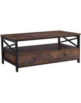 Konferenční stolek Houseland Rustic hnědý/černý