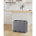 Odpadkový koš Flace 3x18 L šedý/černý
