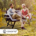 Zahradní lavice Hyro 176 cm polyratan černá/krémová