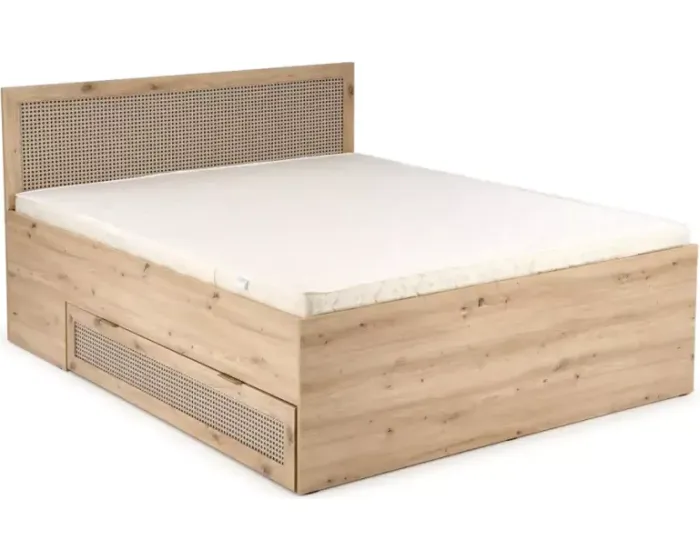 Dvoulůžková postel Borneo K 160x200 s šuplíky dub artisan/černá