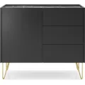 Komoda Harmony Va KSZ 97 cm černá/černý mramor