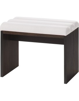 Čalouněný taburet Porti 81 60 cm z masivu dub čokoládový/světle béžový