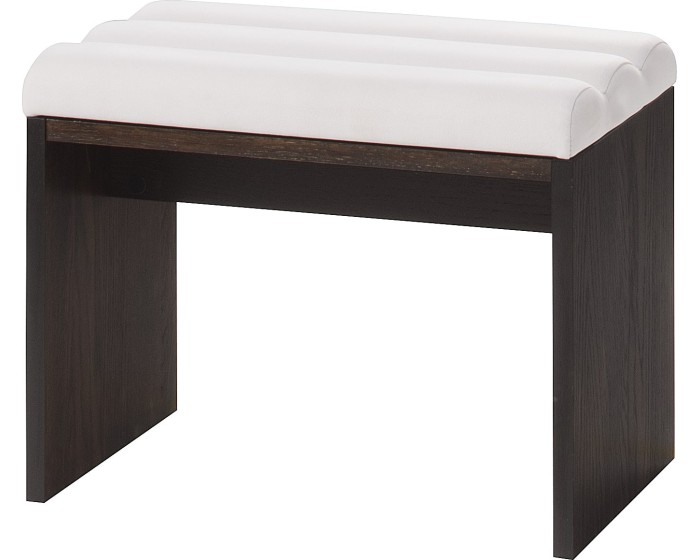 Čalouněný taburet Porti 81 60 cm z masivu dub čokoládový/světle béžový