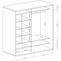 Šatní skříň Moderno se zrcadlem 179 cm dub Artisan