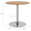 Jídelní stůl Ibiza 80 cm dub přírodní/stříbrný