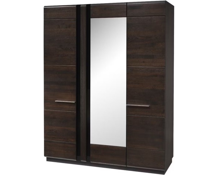 Šatní skříň Porti 73 165 cm z masivu dub čokoládový