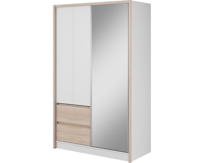Šatní skříň Sara III 134 cm bílá/dub sonoma