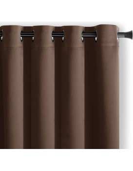 Závěs AmeliaHome Blackout s průchodkami 140x175 cm tmavě hnědý