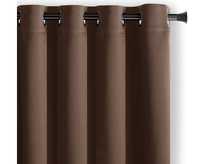 Závěs AmeliaHome Blackout s průchodkami 140x175 cm tmavě hnědý