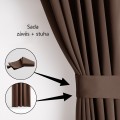 Závěs AmeliaHome Blackout s průchodkami 140x175 cm tmavě hnědý