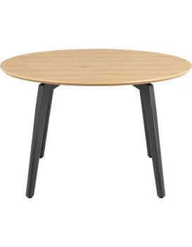 Kulatý jídelní stůl Cadiz 120 cm dub přírodní/černý