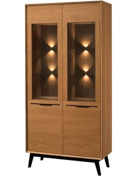 Vitrína Lazure 12 s LED osvětlením 95 cm dub Rustikal karamelový