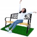 Zahradní lavička REGINA 120 cm přírodní dřevo/černá