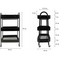 Kovový kuchyňský vozík PORTER 78 cm černý