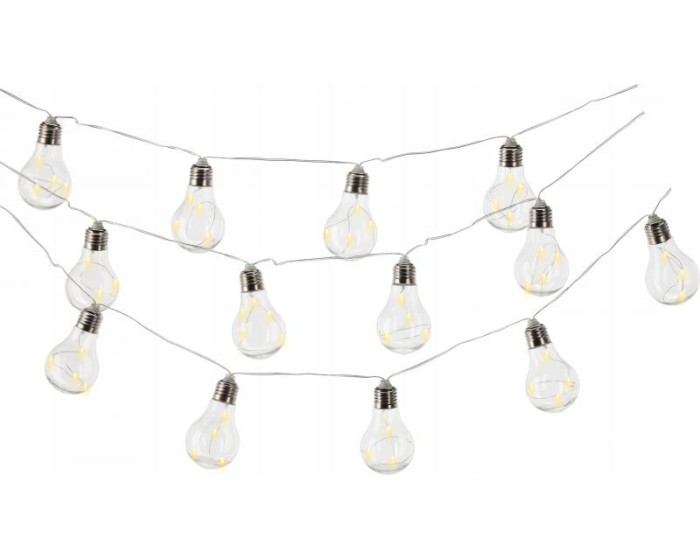 Solární LED světelný řetěz Moza 3,8 m teplá bílá