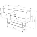 Komoda Houseland EROS 145 cm dub safírový/bílá