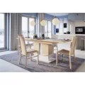 Jídelní rozkládací stůl Star 03 s úložným prostorem 140/210 cm dub Sonoma/bílý