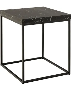 Odkládací stolek Barossa 40 cm mramor/černý