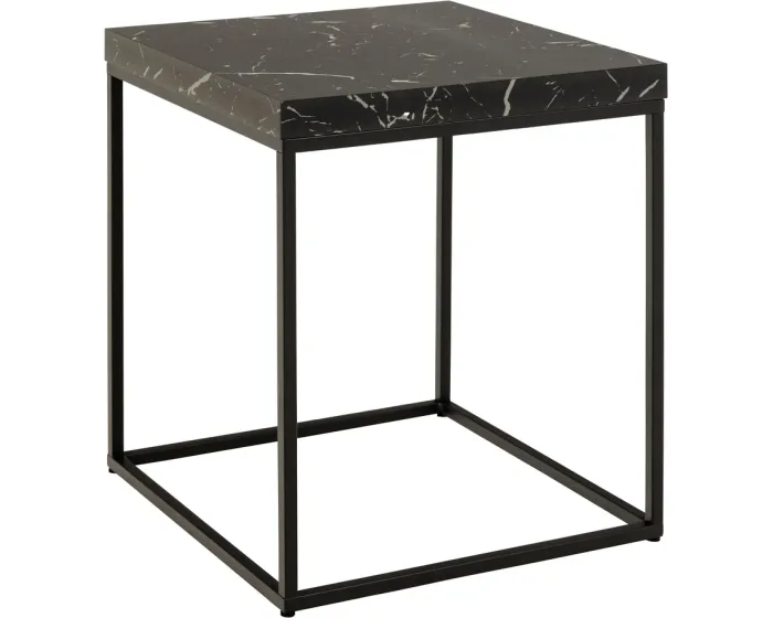 Odkládací stolek Barossa 40 cm mramor/černý