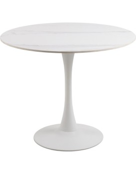 Jídelní kulatý stůl Malta 90 cm keramika/bílý mramor