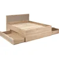 Dvoulůžková postel Borneo K 160x200 s šuplíky dub artisan/černá