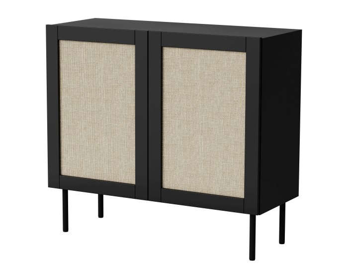 Komoda Juta 100 cm černá/hnědá