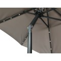 Zahradní slunečník Houseland Luna s LED osvětlením 270 cm tmavě hnědý
