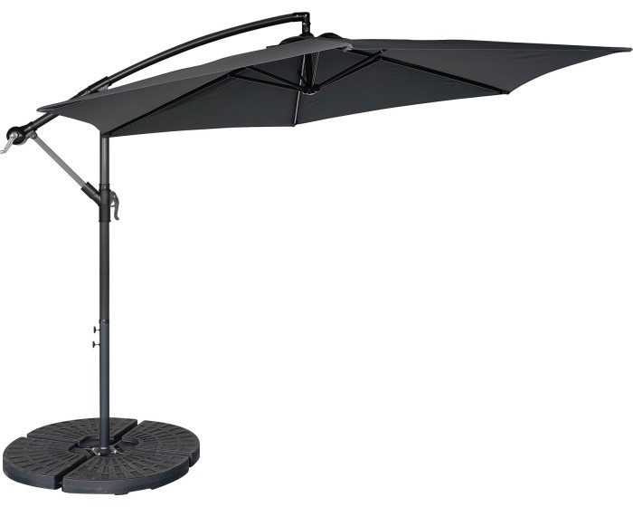 Zahradní slunečník Houseland Tynex 300 cm tmavě šedý