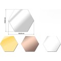 Nástěnné samolepící zrcadlo Hexagon stříbrné