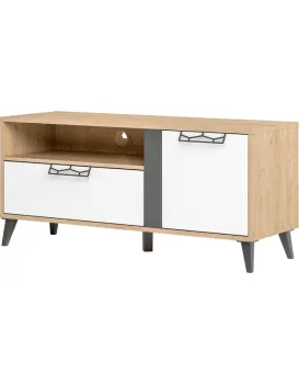 TV stolek Moet 24 120 cm ořech americký Jackson/bílý/grafit