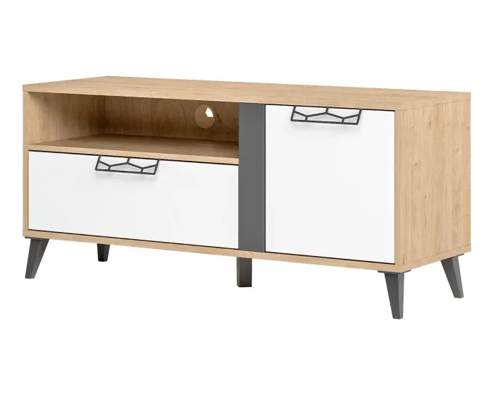 TV stolek Moet 24 120 cm ořech americký Jackson/bílý/grafit