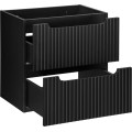 Koupelnová sestava Nova Black se skříňkami a umyvadly 140 cm černá/dub evoke