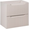 Závěsná skříňka Nova Cashmere s deskou a umyvadly 140 cm kašmírová/dub evoke