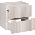 Závěsná skříňka Nova Cashmere s deskou a umyvadly 140 cm kašmírová/dub evoke