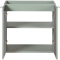 Závěsná skříňka Line Reed Green s deskou a umyvadly 140 cm zelená/dub evoke