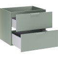 Závěsná skříňka pod umyvadlo Aster Ovalia s deskou 120 cm dub cremona/zelená
