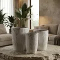 Sada 3 ks květináčů NEVA MARBLE X béžová