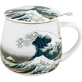 Porcelánový hrnek Hokusai The Great Wave 430 ml se sítkem vícebarevný