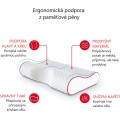 Ergonomický polštář COMO CONTOUR POINT 50x33 cm bílý