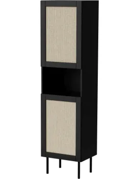 Vitrína Juta 50 cm černá/hnědá