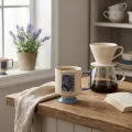 Porcelánový hrnek REJKA 300 ml krémový/modrý