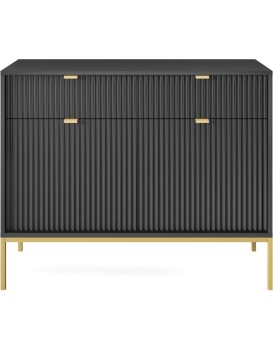Komoda Nova 104 cm se zásuvkami černá/zlatá