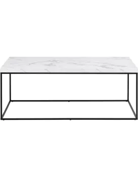 Konferenční stolek Barossa 110 cm bílý mramor/černý