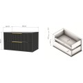 Závěsná umyvadlová skříňka s deskou Avila 80 cm černá