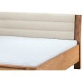 Dvoulůžková postel Velvet II 76 160x200 z masivu s LED osvětlením dub Rustikal/béžová