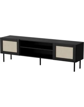 TV stolek Juta 180 cm černý/hnědý