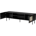 TV stolek Juta 180 cm černý/hnědý