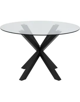 Jídelní kulatý stůl Heaven 119 cm čirý/černý