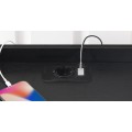 Noční stolek Silven 38 cm s LED osvětlením a nabíjecí stanicí černý